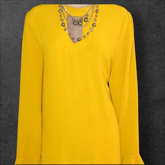 Loop Design Long Sleeve Yellow Blouse - Picture 3 of 5